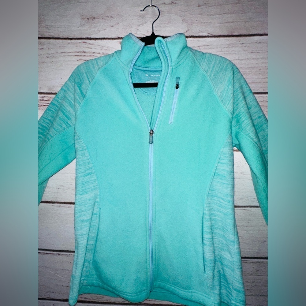 Tek Gear Women’s Full-Zip Fleece Jacket – Turquoise – Size M Casual Office Cozy - Picture 3 of 8